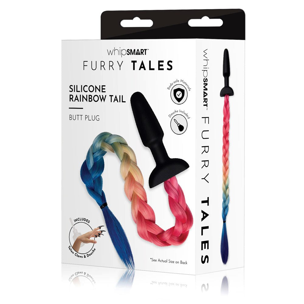 WhipSmart Furry Tales Silicone Rainbow Tail Butt Plug Butt Plugs