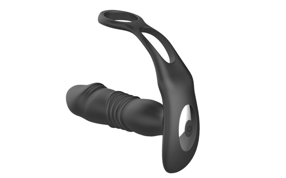 X MEN Thrusting Silicone Butt Plug With Cock Ring & Remote Butt Plugs