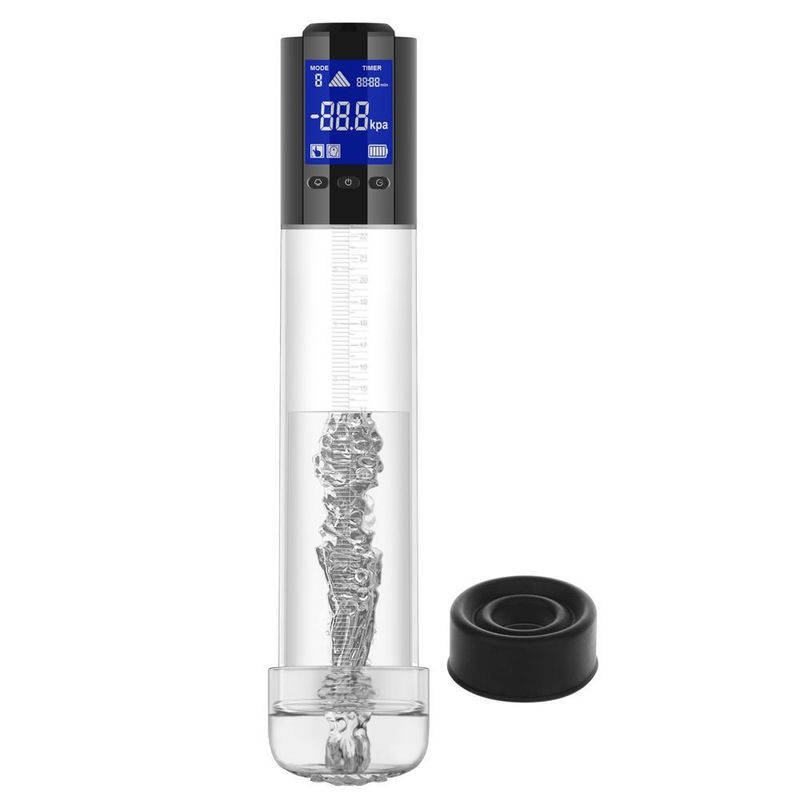LuvPump Smart Rechargeable LCD Penis Pump w Sleeve and Donut Penis Pumps And Stretchers