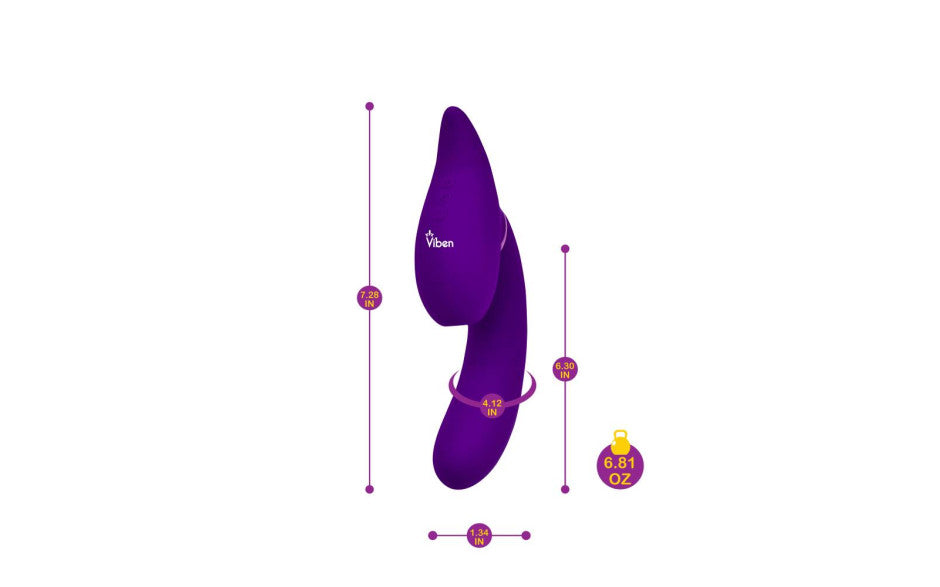 Viben Symphony 21 Mode Swivel Suction Head Triple Motor Clitoral Vibrator Clit Ticklers and Pulsators
