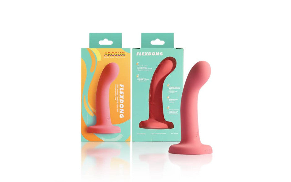 Arosum FlexDong 10 Mode Vibrating Strap On Dildo Strap On Sextoys