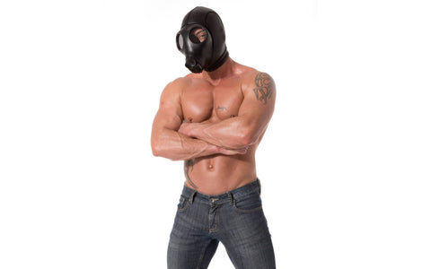 XTRM Neoprene Gas Mask Bondage Hood - Bondage Hoods