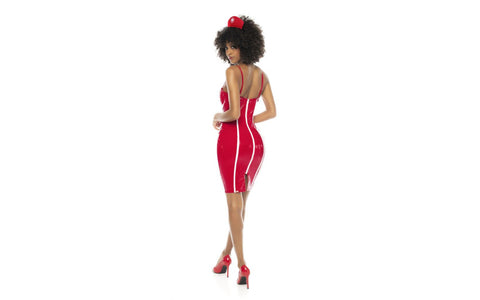 Mapale Sexy Nurse Costume Vinyl Red - Fancy Dress Ups