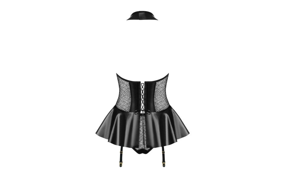 Obsessive Hot Womens Corset With Panties Black Bustiers and Corsets