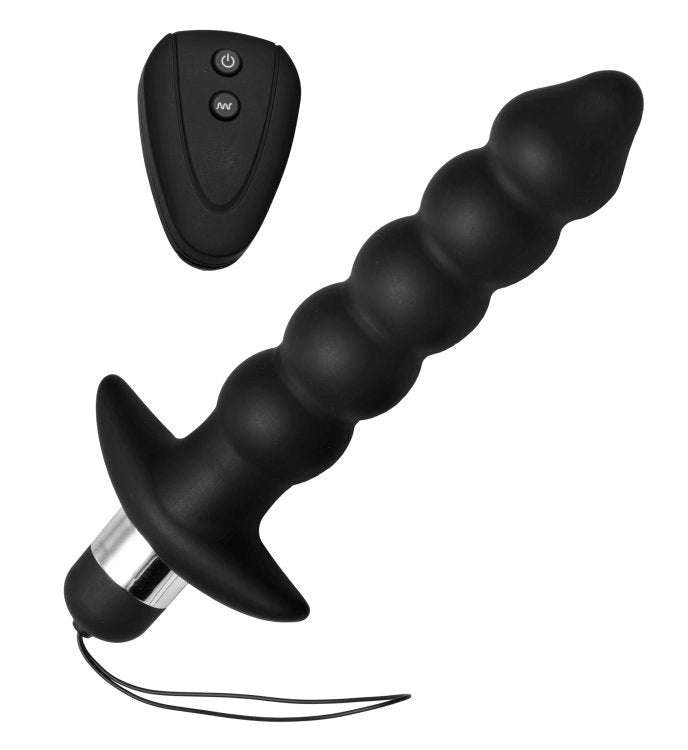 Wireless Black Vibrating Anal Beads With Remote Anal Vibrators