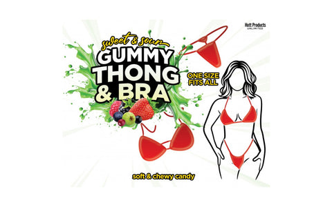 Hott Products Sweet and Sour Gummy Edible Thong & Bra - Party Gifts and Novelties
