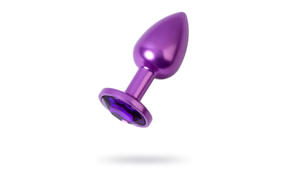 Metal Purple Metal Anal Plug With Purple Crystal Gem Small Butt Plugs