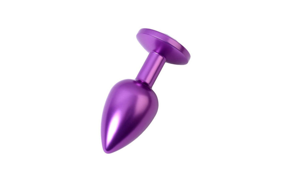 Metal Purple Metal Anal Plug With Purple Crystal Gem Small Butt Plugs