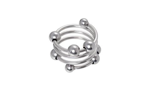 Metal Mens Multiple Metal Balls Penis Head Ring - Cock Rings