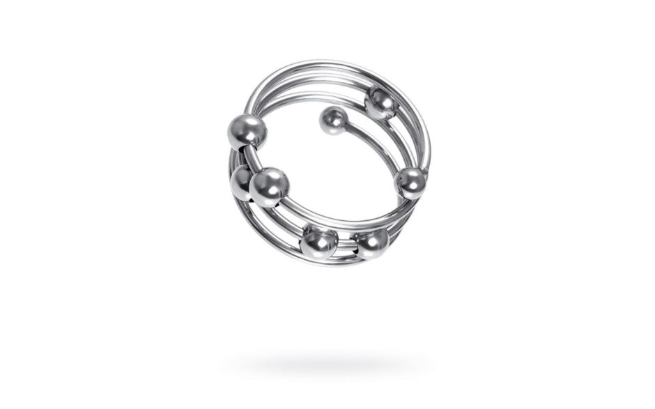 Metal Mens Multiple Metal Balls Penis Head Ring Cock Rings