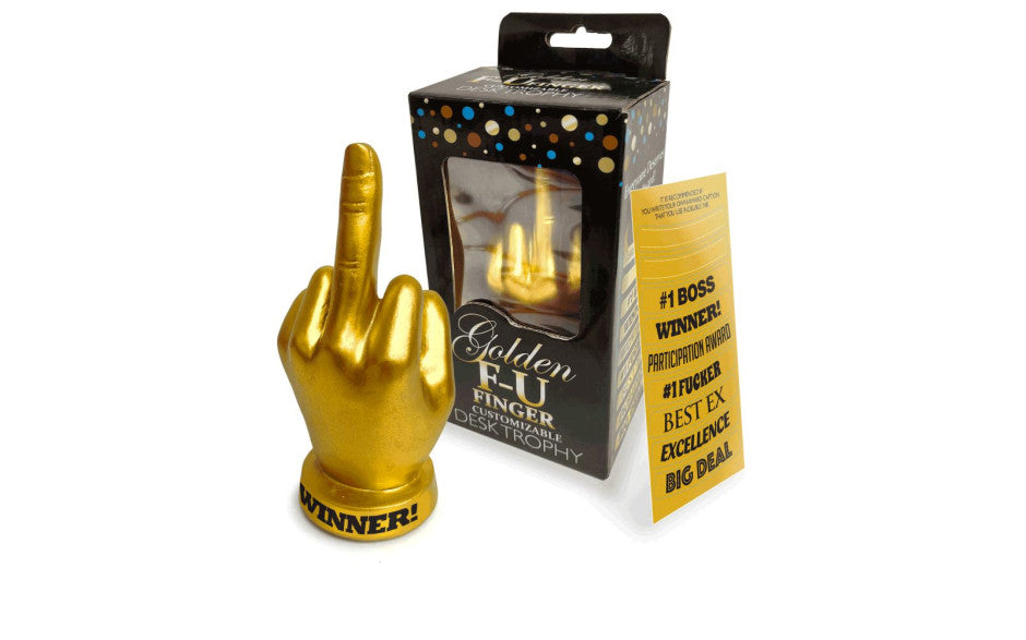 Genie Golden FU Finger Novelty Trophy Party Gifts and Novelties