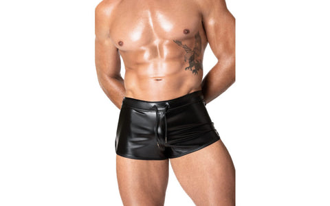 Noir Handmade Frenzy Sexy Tight Fitting Mens Shorts - His Fetish