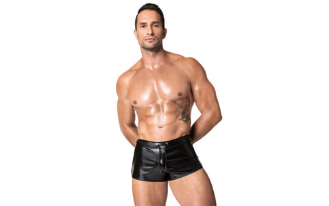 Noir Handmade Frenzy Sexy Tight Fitting Mens Shorts - His Fetish