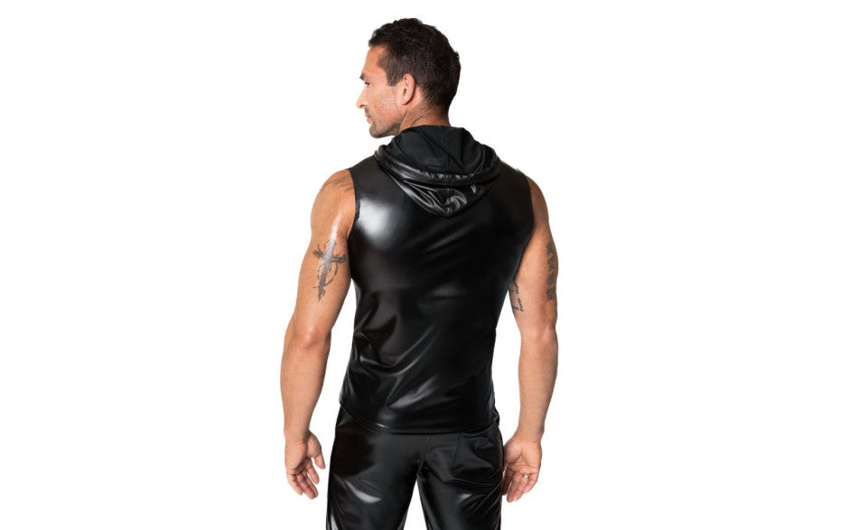 Noir Handmade Frenzy Super Stylish Sleeveless Hoodie His Fetish