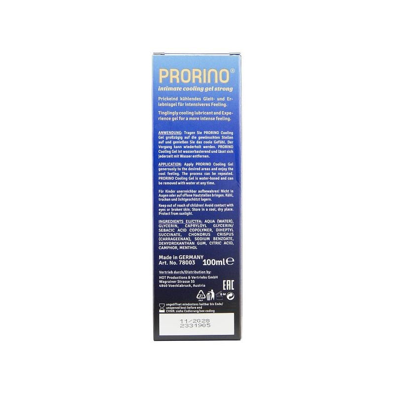 Hot Ero PRORINO Water Soluble Cooling Gel Strong 100ml Default Title Water Based Lubes