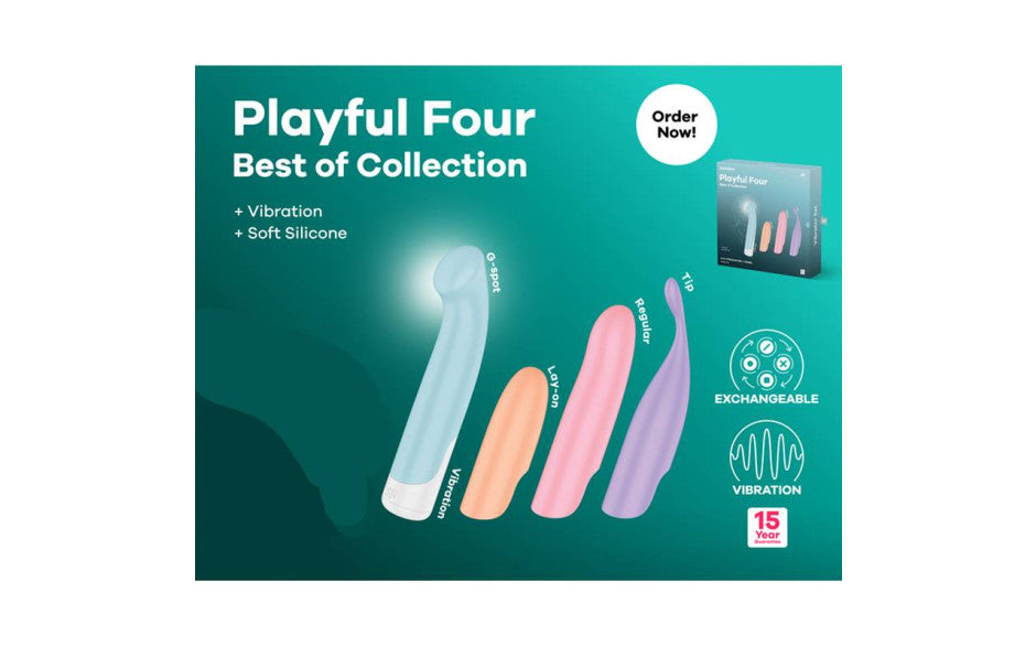 Satisfyer Playful Four Interchangeable G Spot Vibrator G-Spot Vibrators