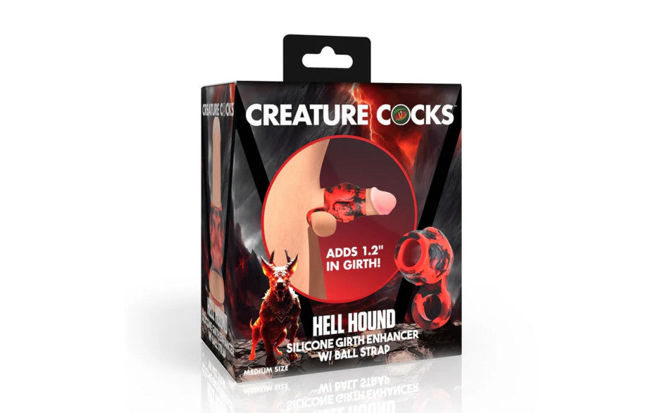 Creature Cocks Hell Hound Silicone Penis Sleeve and Ball Stretcher Penis Sleeves and Extenders