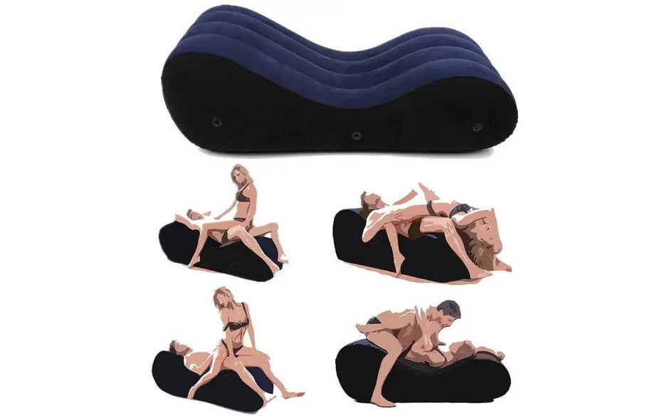 Daytona Inflatable Suede Love Lounge With Handrail Large Sex Furniture