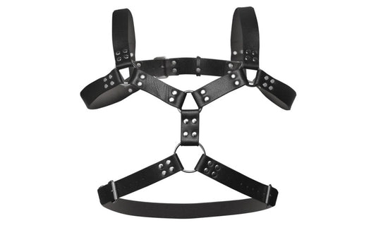 Strict 6 O-Ring BDSM Play Adjustable Chest Harness - Cuffs And Restraints