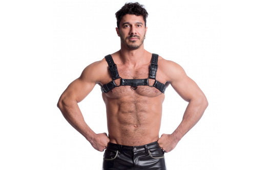 Sport Fucker Vegan Bulldog BDSM Play Harness Black Cuffs And Restraints