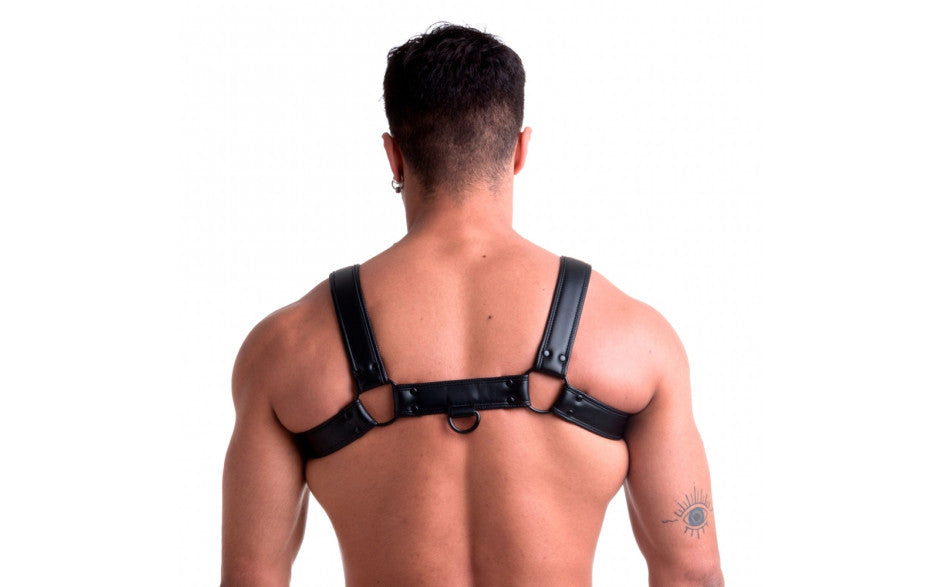 Sport Fucker Vegan Bulldog BDSM Play Harness Black Cuffs And Restraints