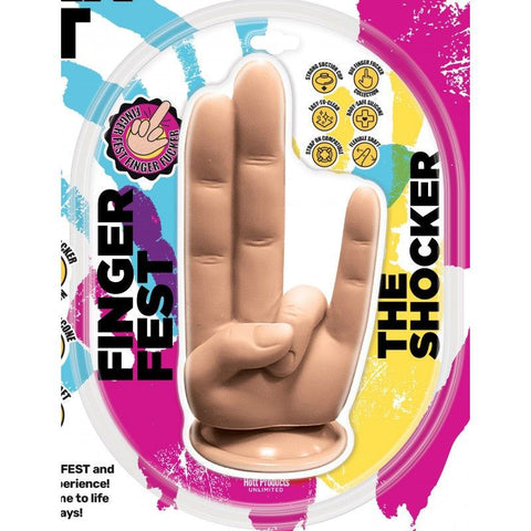 Hott Products Finger Fest The Shocker Realistic Dildo Flesh - Realistic Dildos