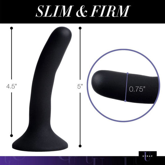 XR Brands Strap-U Black Silicone Strap-On Dildo Small Non-Realistic Dildos