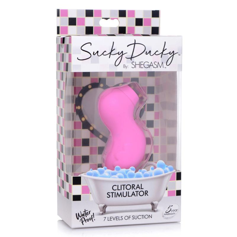 Shegasm Sucky Ducky Silicone Clitoral Stimulator Pink Clit Ticklers and Pulsators