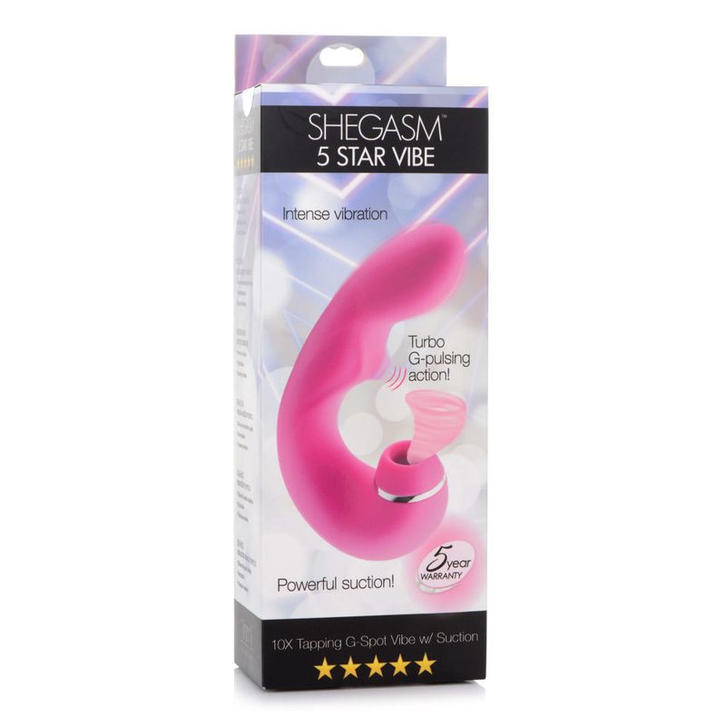Shegasm 5 Star 10X Tapping G-Spot Vibe With Suction Pink G-Spot Vibrators