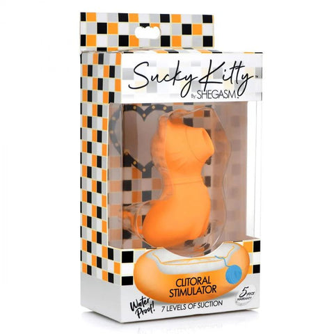 Shegasm Sucky Kitty 7X Clitoral Stimulator Orange - Clit Ticklers and Pulsators