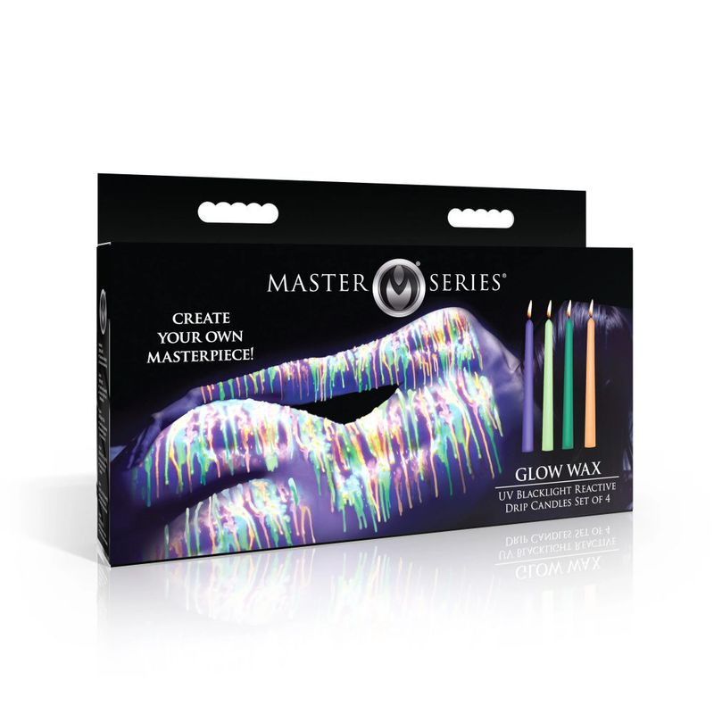 Master Series Glow Wax UV Blacklight Drip Candles 4 Piece Sex Pheromones and Perfumes