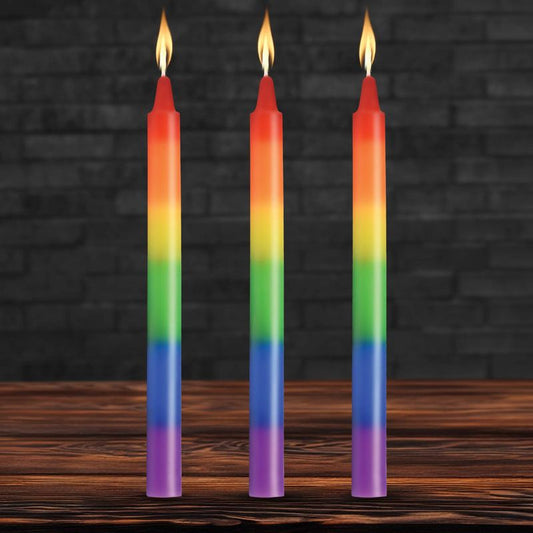 Master Series Pride Candles 3 Piece Rainbow Drip Candle Sex Pheromones and Perfumes