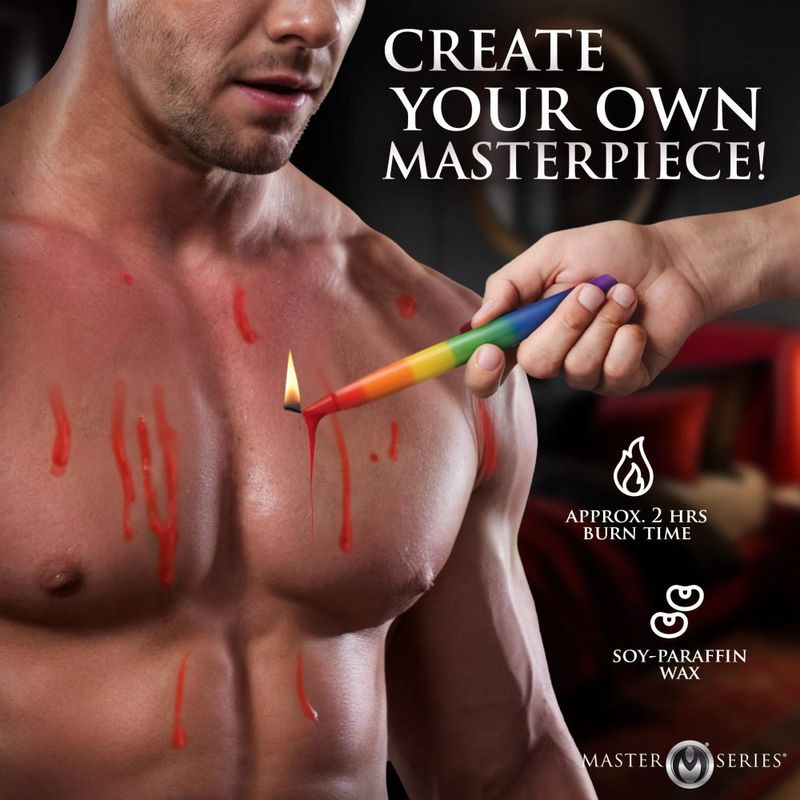 Master Series Pride Candles 3 Piece Rainbow Drip Candle Sex Pheromones and Perfumes