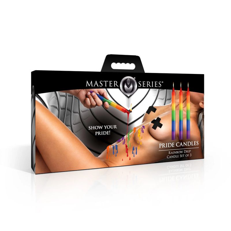 Master Series Pride Candles 3 Piece Rainbow Drip Candle Sex Pheromones and Perfumes