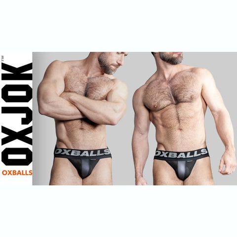 Oxballs Airmesh Swagger Sexy Mens Jockstrap Tar Black - Jocks and G-Strings