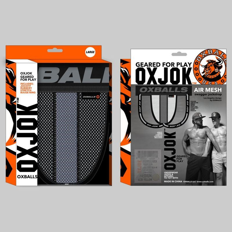 Oxballs Airmesh Swagger Sexy Mens Jockstrap Tar Black Medium Jocks and G-Strings