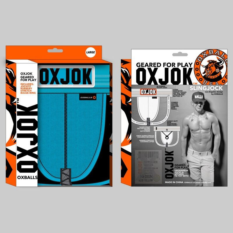 Oxballs Slingjock Upthrust Slider-Strap Jock Pool Blue Jocks and G-Strings