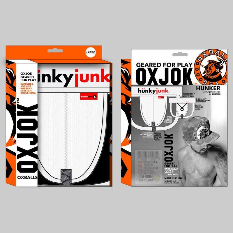 Oxballs Hunker Slider Strap Mens Jock White Snow Jocks and G-Strings