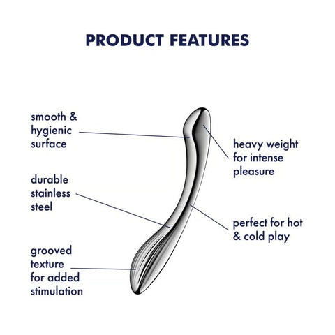 Satisfyer Pure Gravity 1 High Grade Metal Dildo - Steel Sex Toys