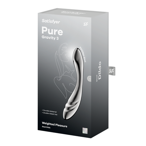 Satisfyer Pure Gravity 3 Metal Construction Dildo - Steel Sex Toys