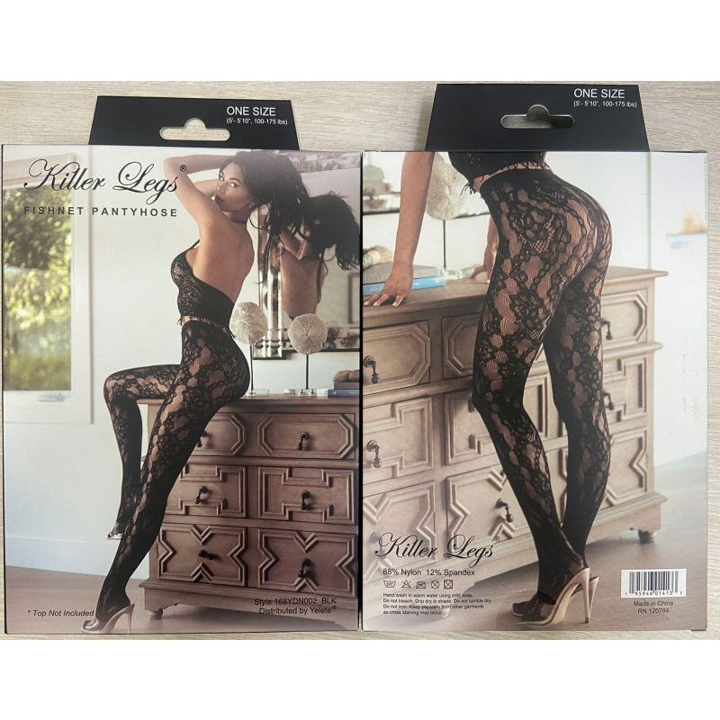 Killer Legs Midnight Allure Womens Fishnet Tights OS Fishnet and Thigh Highs