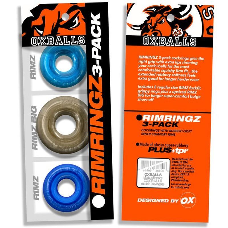 OxBalls RimRingz 3 Piece Multi Size Stretchy Cock Ring Cock Ring Sets