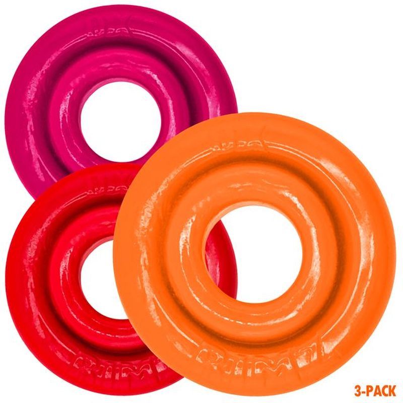 OxBalls RimRingz 3 Piece Multi Size Stretchy Cock Ring Orange Cock Ring Sets