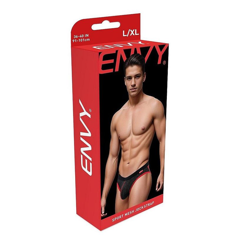 Envy Mens Mesh Breathable Sport Jockstrap Black Jocks and G-Strings