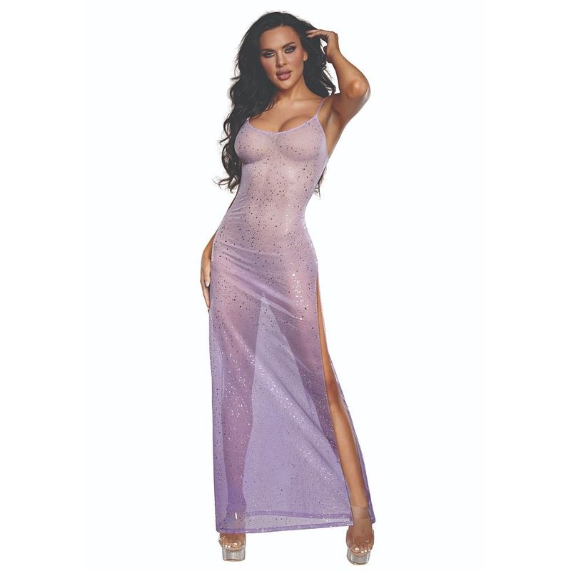 Dream Girl Ombre Glitter Mesh Womens Gown Lilac Kimono's and Gowns