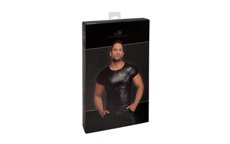 Noir Handmade Elastic Powerwetlook Vexen Tee Black - Mens Briefs And Boxers