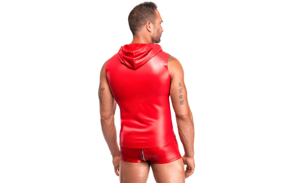Noir Handmade Red Ignite Male Hooded Vest Mens Briefs And Boxers