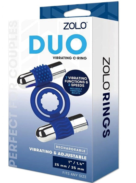 Zolo Duo - Rechargeable Pleasure Enhancer - Stretchy Cock Rings
