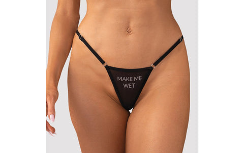 Obsessive Make Me Wet Printed Sexy Womens Thong - G-Strings, Panties and Shorts