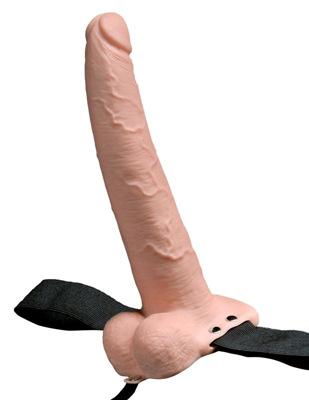 9 inch Hollow Rechargeable Strap-On with Balls Flesh Realistic Dildos